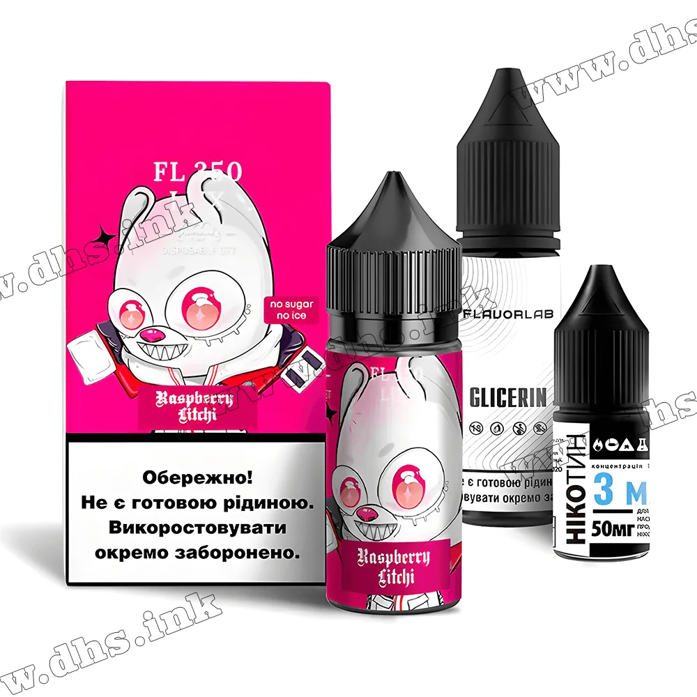 Набір для самозамісу Flavorlab FL 350 Lux Salt 30 мл (50 мг) - Raspberry Litchi (Малина, Лічі)